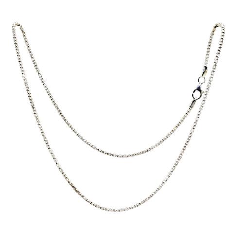 Coralli di Sardegna Cadena de Plata Modelo Popcorn, 40 cm Longitud