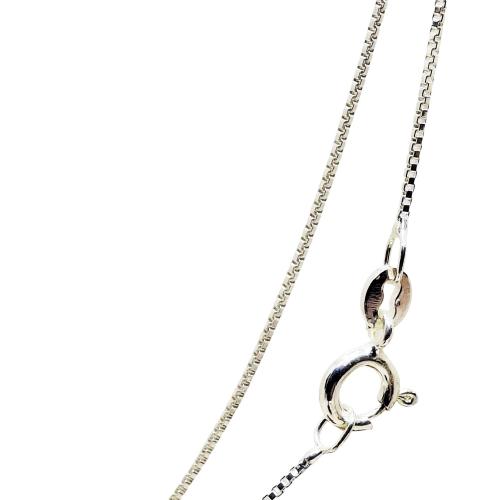 Coralli di Sardegna Cadena de Plata Modelo Veneciana, Eslabones 0.7mm, 45 cm Longitud