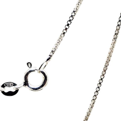 Coralli di Sardegna Cadena de Plata Modelo Veneciana, Eslabones 1mm, 45 cm Longitud
