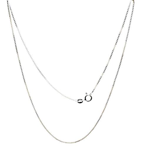 Coralli di Sardegna Cadena de Plata Modelo Veneciana, Eslabones 1mm, 45 cm Longitud