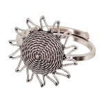 Coralli di Sardegna Sardinian Sun Silver Filigree Ring with Smooth Open Shank