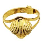 Coralli di Sardegna Ring Silver Filigree Shell 10x11mm, Adjustable
