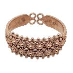 Coralli di Sardegna Anello Filigrana Sarda Argento Rosato Ovale 8x19mm Posteriore 5mm Regolabile 3,5gr