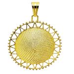 Coralli di Sardegna Golden Silver Filigree Pendant Corbula Perforated Edge 29mm