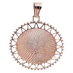 Coralli di Sardegna Colgante Corbula Filigrana de Plata Rosada con borde calado 29 mm