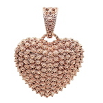 Coralli di Sardegna Ciondolo Filigrana Argento Rosato Cuore 25mm