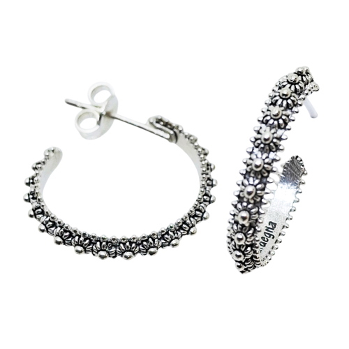 Coralli di Sardegna Filigree Silver Circle Earrings