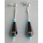 turquoise earrings and hematite with silver