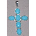 turquoise pendant with silver