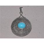 turquoise pendant with silver