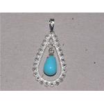 turquoise pendant with silver