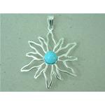turquoise pendant with silver