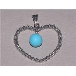 turquoise pendant with silver