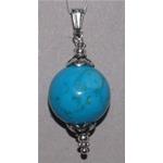 turquoise pendant with silver