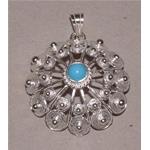 turquoise pendant with silver