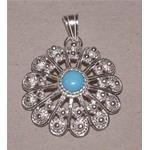 turquoise pendant with silver