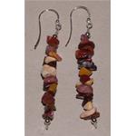 mokaite earrings with silver