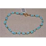 pulsera pasta de turquesa + bolas doradas