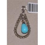 turquoise pendant with silver