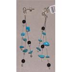 turquoise earrings and black agate with silver