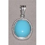 turquoise pasta pendant with silver