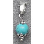 turquoise pasta pendant with silver