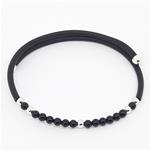 bracciale agata nera + caucciu