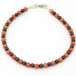 El Coral Bracciale Corallo rosa pallini e Ematite pallini mm 3