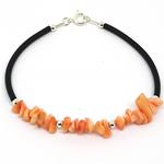 El Coral Pulsera Coral Rosa Chips con Caucho
