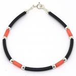 El Coral Bracciale Corallo rosa cannette con caucciu 17 cm