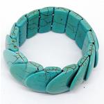 El Coral Bracciale Magnesite Turchese a forma di squame con elastico