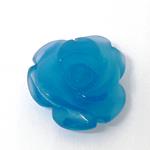 El Coral Blue Agate Rose-shaped engraving diameter 12 mm