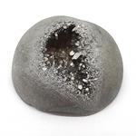 El Coral Geode Agate Silver gray en 18mm round cabochon