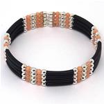El Coral Bracelet Pink Coral 2 Balls with Rubber and Steel Spring 4 strips