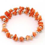 El Coral Bracelet Pink Coral Chips, Silvered Balls and Spring