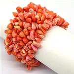 El Coral Bracelet Pink Coral Chips 40 mm Width elastic