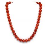 El Coral Collar Coral Rojo Bolas 12 mm, Longitud 50 cm