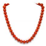 El Coral Collar Coral Rojo Bolas 12 mm, Longitud 52 cm