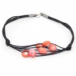 El Coral Bracelet Pink Coral Baroque Balls with 6 Threads