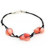 El Coral Bracelet Pink Coral Baroque Balls 3 elements with 3 Threads
