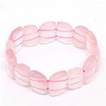 El Coral Bracciale in Quarzo Rosa lavorazione a cuscino misure 12X18mm. con elastico