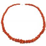Coralli di Sardegna Necklace Sardinian Coral Light Colour Rounded Tubes, 34gr Weight