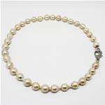 El Coral Necklace Baroque Round White Pearls 10mm, 55gr Weight