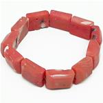 El Coral Bracelet Pink Coral Squares elastic