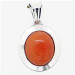 El Coral Pendant Pink Coral Cabochon 10x12 mm and Silver side