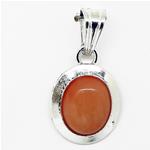 El Coral Pendant Pink Coral Cabochon 8x10 mm and Silver side