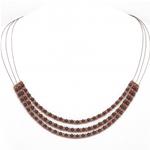 El Coral Necklace Pink Coral and Hematite Balls 3 Strips with Steel