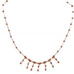 El Coral Collar Coral Rosa Bolitas Barritas Plateadas 7 Colgantes
