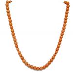 El Coral Collana in Corallo Rosa Pallini da 8mm. Lunghezza 50cm. con Chiusura Dorata