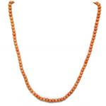El Coral Necklace Pink Coral 5 mm Balls and Silvered Clasp
